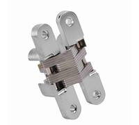 Naroote Concealed Zinc Alloy Door Hinge for Cabinet Sliding Door Round Corner Fitting, Rustproof 180 Degree Cross Hinge for Less Noise, 1pc (94mm)