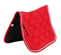Naroote Cotton Soft Breathable Double Rope PP Webbing Handle Horse Saddle Pad for Sweat Absorption Mat Equipment, Red/Navy Blue 38.98x26.77 Horse Saddle Mat (Red)