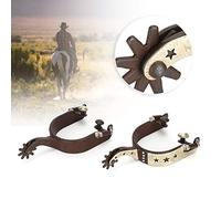 Naroote Cowboy Horse Boot Spurs Sculpted Design for Equestrian Competition Silver Decoration for Rider 2PCS