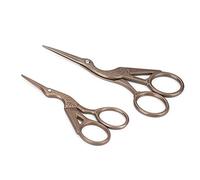 Naroote Crane Shape Scissors, Black Stainless Steel Sewing Scissors 2 Sizes Set, Ideal for Sewing, Daily Life & Collecting Gift