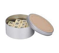 Naroote Crossword, Brain Challenge Sturdy English Letter Dice with Storage Case for Travel (Silver)