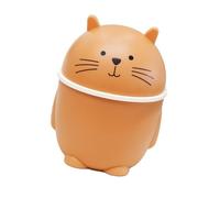 Naroote Cute Mini Desktop Trash Can with Lid for Home Office Small Spaces Eco-Friendly Plastic Multipurpose Wastebasket (Orange)