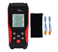 Naroote Digital K Type Thermometer, Dual Channel Thermocouple Temperature Meter with Backlit LCD Display for Industrial Use, High Accuracy Measurement