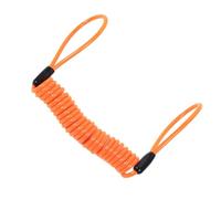 Naroote Disc Lock Reminder Cable Secure Spring Coil for Motorcycle Anti-theft Alarm Security, 1.25m Long, 2 Looped-ends, Suitable for Brake Safety, Lightweight (Orange)