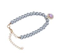 Naroote Dog Necklace, Elegant Petty Pet Chain Necklace for the Party for Daily (Grey Purple)