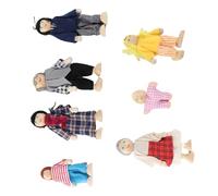 Naroote Doll House Accessories And Furniture, Dollhouse Miniature People Toy Miniature People Toy Set Dollhouse Accessories Doll House for Children (New puppet 7-piece)