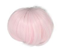Naroote Doll Short Straight Wig Soft Comfortable Hair for 1/6 Dolls Bangs Simulation Scalp Hairpiece (Pink)