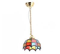 Naroote Dollhouse Chandelier LED Ceiling Light for 1/12 Miniature Dollhouse, Creating a Colorful Life Scene Perfect for Children's Role Play Games