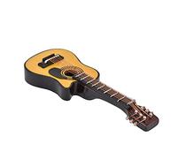 Naroote Dollhouse Miniature Wood Guitar Exquisite Model Ornament for 1:12 Doll Houses, Room Boxes, Birch Metal 8.7cm (Ballad)