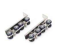Naroote Door Pulley Silent Hanging Wheel for Sliding Doors, 8 Wheel Track Pulley Hardware for Home Use - Zinc Alloy + Cold-Rolled Steel - Set of 2 - for Home Improvement Projects
