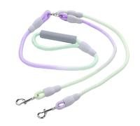 Naroote Double Dog Leash for Two Dogs, Pet Walking Training Rope Wear Proof Nylon Material with Comfortable Padded Handle No Pull Leash Multi Functional Design for (1.2cm*0.8M+1.0cm*0.6M)
