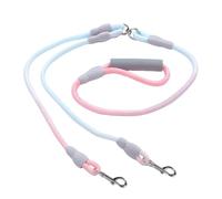 Naroote Double Dog Leash for Two Dogs, Pet Walking Training Rope Wear Proof Nylon Material with Comfortable Padded Handle No Pull Leash Multi Functional Design for (1.2cm*0.8M+1.0cm*0.6M)