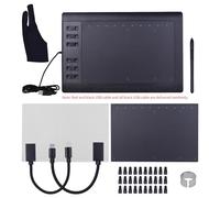 Naroote Drawing Tablet, Drawing Pad Graphics Tablet Graphics Drawing Pad for Art Painting, Animation Design, Editing Images Or Handwriting Input (Package 5)
