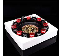 Naroote Drinking Turntable Set Classic Party Game with 16 Take/Attempt Glasses, Customizable Rules for Endless Fun, Ideal for 2-8 Players, Black and Red (Golden,Black)