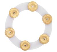 Naroote Drum Cymbals Hi Hat Tambourine with Bright Jingle Sound for Drummers - Silver/Gold, 7.5in/4.7in (Gold)
