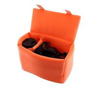 Naroote DSLR Camera Bag Protective Shockproof Insert Case for Photography Enthusiasts Black 9.4 X 4.7 X 7 Inch (Orange)
