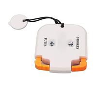 Naroote Durable Plastic Golf Stroke Counter Clicker for 2 Players, Quick Return To Zero Stroke Counter (White and Orange)