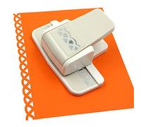 Naroote Edger Border Craft Punch for Projects, 9 Types of Flowers Puncher for Scrapbooking, Compact Design, ABS & Zinc Alloy, 12 X 8.7 X 5.2cm (09 Flourish Pattern)