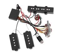 Naroote Electric Bass Pickup Replacement Circuit High Performance Set for Jazz Bass with Easy Installation for Professional Musician, Metal Color, 1 Circuit & 1 Pickup Included