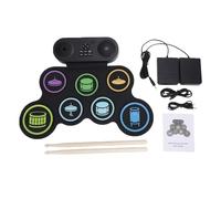 Naroote Electronic Drum Set, Rechargeable Portable Silicone 9 Drums Practice Pad with Drumsticks Headphone Jack Built in Dual Speakers, for Beginners and Professionals