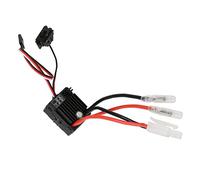 Naroote Electronic Speed Controller 60A Waterproof with BEC 6V/3A for 1/10 RC Car Brushed Motor - Plastic, Black, 38x32x18mm