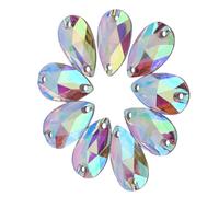 Naroote Elegant Resin Flatback Sewing Rhinestone Double Holes Crafts Decoration for Ornaments Scrapbook, 200pcs in White AB Color (AB Color)