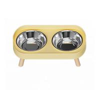 Naroote Elevated Dog Bowls, Stainless Steel Raised Dog Bowl Set with Splash Guard and Non Slip Base, 2 X 400ML Bowls for Comfortable Feeding and Joint Relief