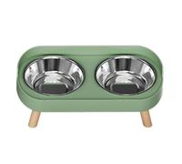 Naroote Elevated Pet Bowls, Stainless Steel Raised Dog Bowls with Splash Guard and Non Slip Base, 2 X 400ml Capacity, for Small Medium Dogs and Cats