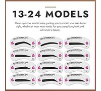 Naroote Eyebrow -forming Stencils, Reusable Time -saving 24 Styles Useful Easy to use Eyebrow Shaper Kit for Beginners Make up