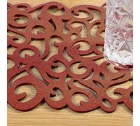 Naroote Felt Table Runner with Floral Design for Home Decoration and Dining Table 7 Colors Rectangle Shape Durable Placemats (Light Coffee)