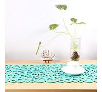 Naroote Felt Table Runner with Floral Design for Home Decoration and Dining Table 7 Colors Rectangle Shape Durable Placemats (Light Green)