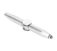 Naroote Fidget Pen, Metal Floodlight Releasing Stress Writing Tool Pen Regulating Mood with LED Light for Lighting for Writing (Silver)