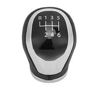 Naroote Gear Shift Knob Durable 6 Speed Manual Gear Shifter Head for J11 X-Trail T32 2016-2017, Aluminium Alloy+Artificial Leather, Black, 1 Piece, for Automotive Parts