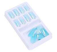 Naroote Gradient Pointed False Nails Set Bright Long Lasting Full Cover Fake Nails for Xmas, Wedding, Prom, Dates, 24Pcs (F745-15)