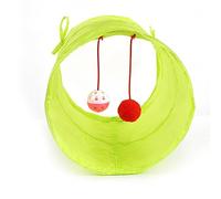 Naroote Green Cat Tunnel Foldable Cat Tube with Crinkle Design, Durable Play Toy for Interactive Play, Large Space for Exercise, Lightweight Steel Wire Material