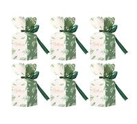 Naroote Green Gift Box with Ribbon, Vase Shape Candies Box with Leaf Pattern, Ideal for Gift Packaging, Wedding, Birthday Party, Engagement, Mother Day, Anniversary & Valentine Day