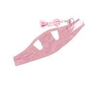 Naroote Guinea Pig Small Animal Pet Clothes Cute Pink Front Harness for Walking Outdoor, Portable Iron Buckle Lock Vest Harness with Long Pulling Rope for Small Pets, Cotton Cloth Comfortable for (S)