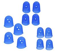 Naroote Guitar Finger Protector Ergonomic Flexible Fingerstall for String Instrument 12Pcs for Most Fingers Blue M00253 Pink M00250 (Blue M00253)