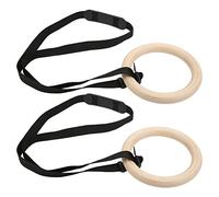 Naroote Gymnastics Rings, Full Body Workout Ring Gymnastic Wooden Gym Wood for Home Gym Full Body Workout