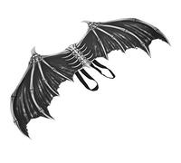 Naroote Halloween Wing Folding Prop Costume for Children Teenagers, Comfortable Lightweight Unity for Halloween Party Cosplay Black 17.7 X 34.3in (Black Bone Wings HGDS19001B)