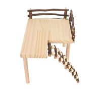 Naroote Hamster Platform, Wooden Hamster Climbing Toys, Log Climb Platform with Ladder, Ideal for Eating Playing Resting