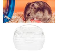 Naroote Hamster Travel Cage, Portable Delicate Breathable Hamster Carry Case Cage Cute Safe for Outdoor for Small Animals (White)