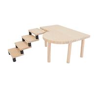 Naroote Hamster Wooden Platform and Stairs, 2 Layer Multi Functional Pet Climbing Toy, Small Pet Platform with 5 Recessed Nuts, Ideal for Hamsters Guinea Pigs