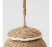 Naroote Handwoven Bite Resistant Coconut Shell House for Budgies Lovebirds Hamster, Outdoor Small Bird House for Garden (Lanyard Type)