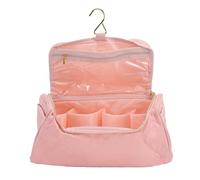 Naroote Hanging Travel Makeup Bag, Large Capacity 360° Rotating Hook Toiletry Organizer Protective Padded Cosmetic Portable Travel Storage Bag for Hair Dryer Brushes 12.99x6 Inch