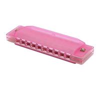 Naroote Harmonica for Kids Translucent 10 Hole Music Instrument with Storage Box - Eco-Friendly ABS Plastic - 3 Colors Available (Pink)