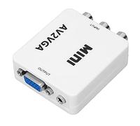 Naroote HD 1080P Mini Video Converter Compact and Lightweight for AV to VGA Adaptation for Home Theater Use, ABS Material, Includes Data Cable