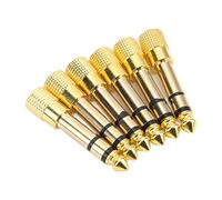 Naroote Headphone Adapter, 6pcs Gold Metal Jack Adapter, for Musicians Sound Engineers