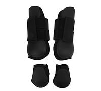 Naroote Horse Leg Protection Shoes, Full Protection Against Caught a Clamping Guard Guard to Horse Competition (1 Set Black Large Size (24x18.5cm / 9.4x7.3in))