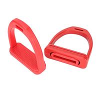 Naroote Horse Stirrups Rubber Pad for Slip Resistance, Professional Engineering Plastics Design for Horse Riding, 2 Units, Suitable for Children and Adults (Red L Size)